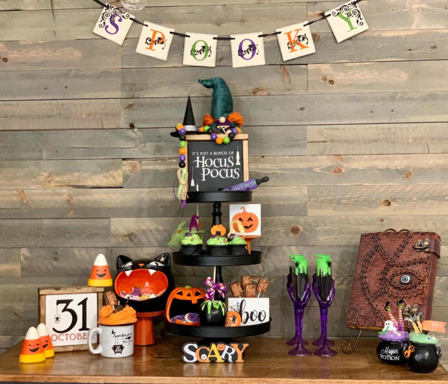 Hocus Pocus Book Of Spells Hocus Pocus Decor Hocus Pocus Halloween Decorations Book Of Shadows And Spell Book With Lock Witch De