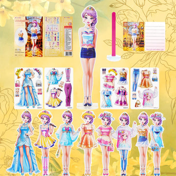 Rqmaoy Magnetic Dress Up Dolls Paper Dolls For Girls Ages 4 5 7 8 9 10, Princess Magnetic Paper Dolls - Christmas Birthday Easte
