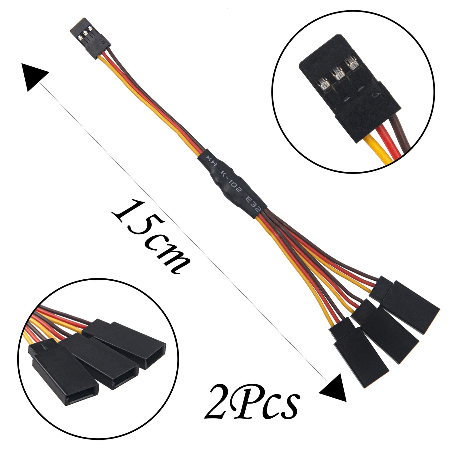 18Pcs 3-Pin JR Servo Extension Cable,1 JR Male to 2/3 Female JR Y Harness Servo Cable & 3.93'' 5.9'' 11.8'' JR Extension Wire fo