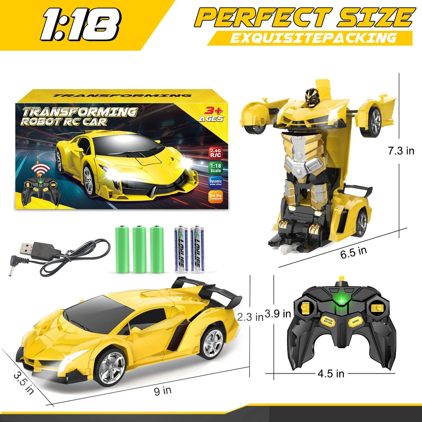Chridark Remote Control Car Toys - Transforming RC Cars for Kids, Transform Toys Car Robot, Gift Kids Toys for 3 4 5 6 7 8 10 12