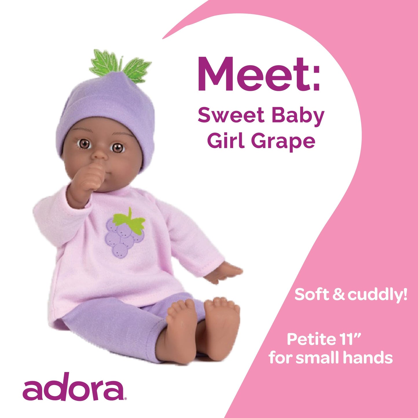 Adora Sweet Baby - 11 Soft & Cuddly Baby Doll, Realistic Features, Gentle Scent, Machine Washable, Lightweight & Easy to Hold