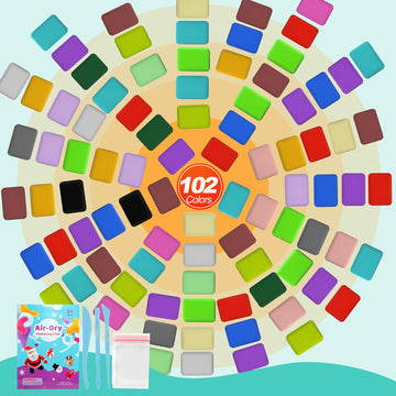 Air Dry Clay 102 Colors, Modeling Clay For Kids,Diy Model Magic Clay, Molding Clay Starter Kit With Sculpting Tools,Soft And Non