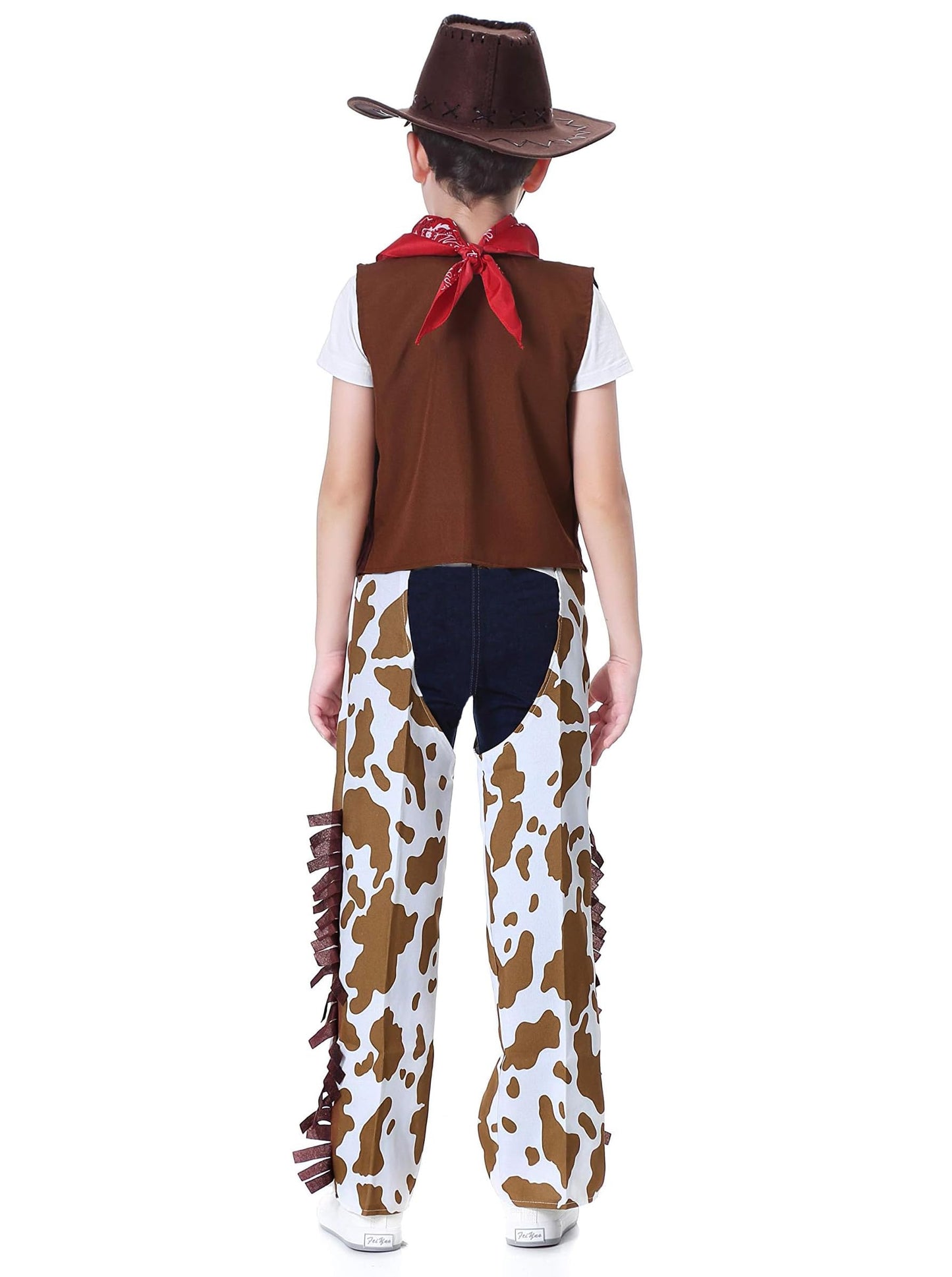 Gz-Laopaitou 8 Pcs Cowboy Costume Set For Boys Kids Cowboy Role Play Halloween Party Cowboy Cosplay Stage Performance Outfits