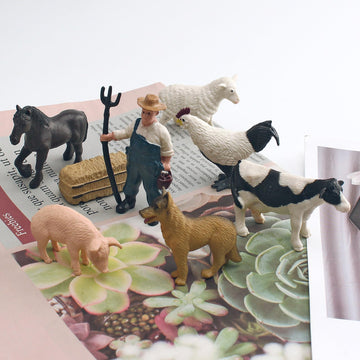 Lc Joycre Farm Toy Small Barn Farm Animals Playset 16Pcs Farm Animals Figurines For Cake Topper For Toddlers 1-3