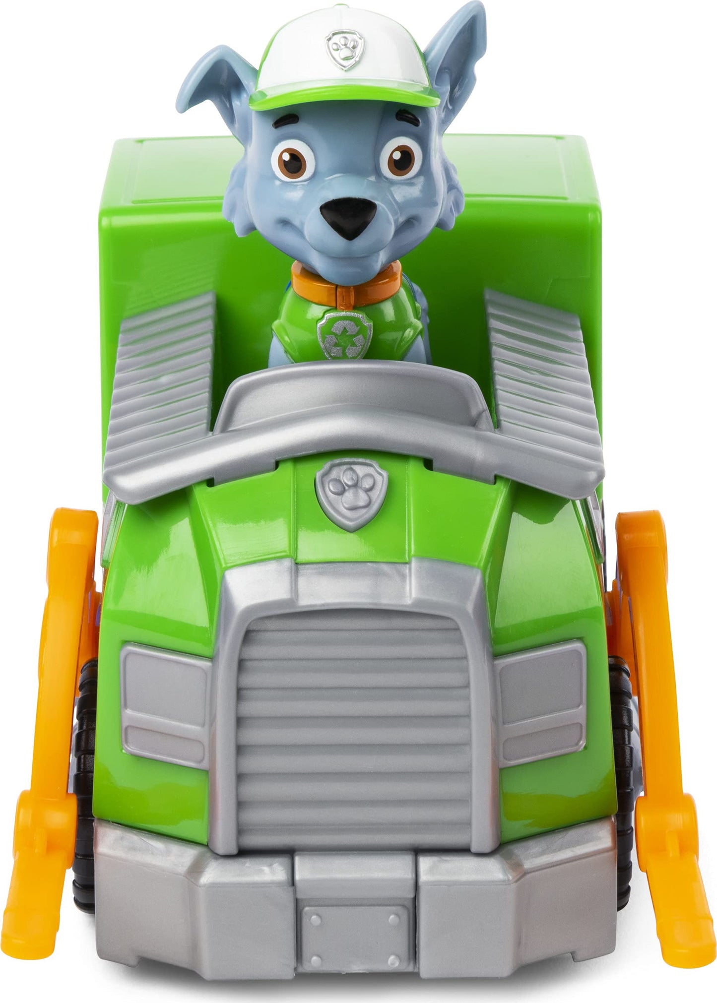 Paw Patrol Rocky’s Recycle Truck Vehicle with Collectible Figure, Multicolor, Plastic, Model 20114312, for Kids 3+