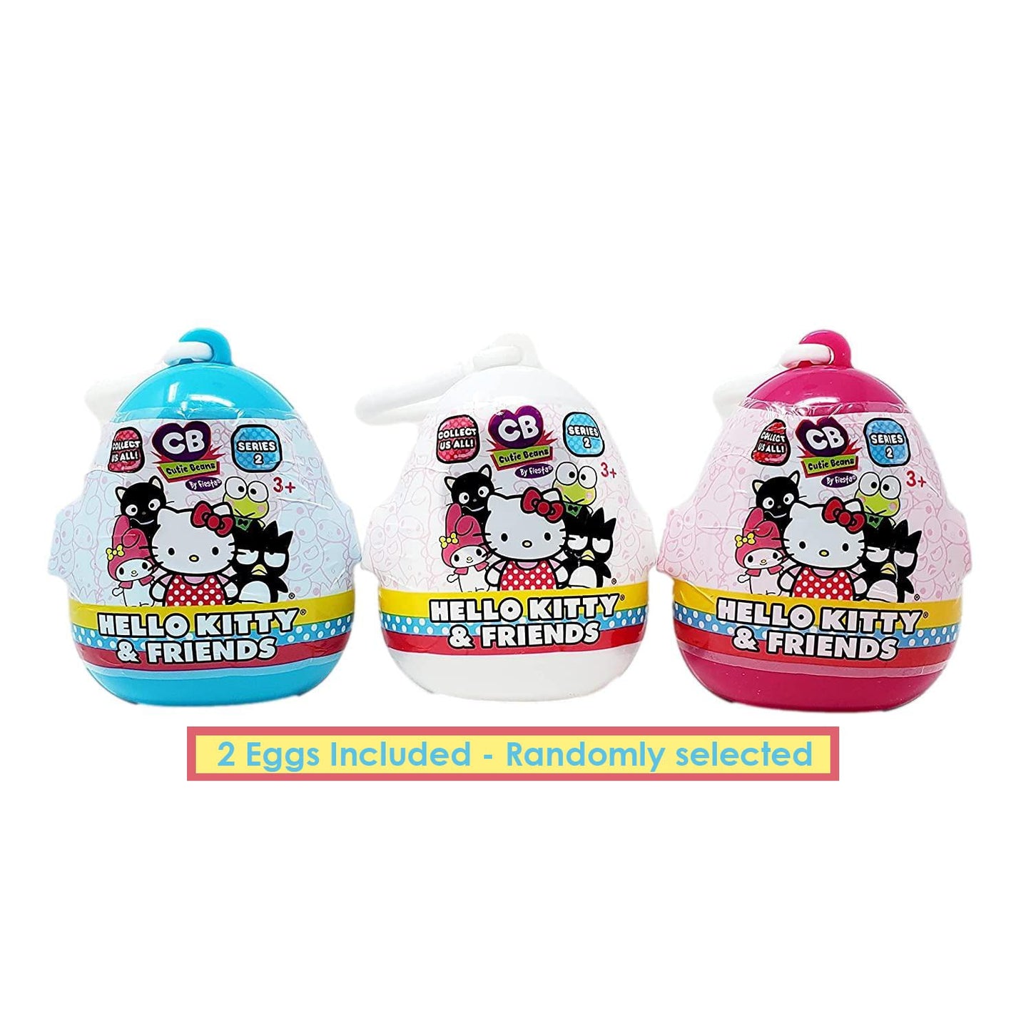 Mystery Mini Glitter Hello Kitty & Friends Cutie Beans Stuffed Egg Plush Toy Clip-On Toys Series 2 Sold Separately - 1 Random My
