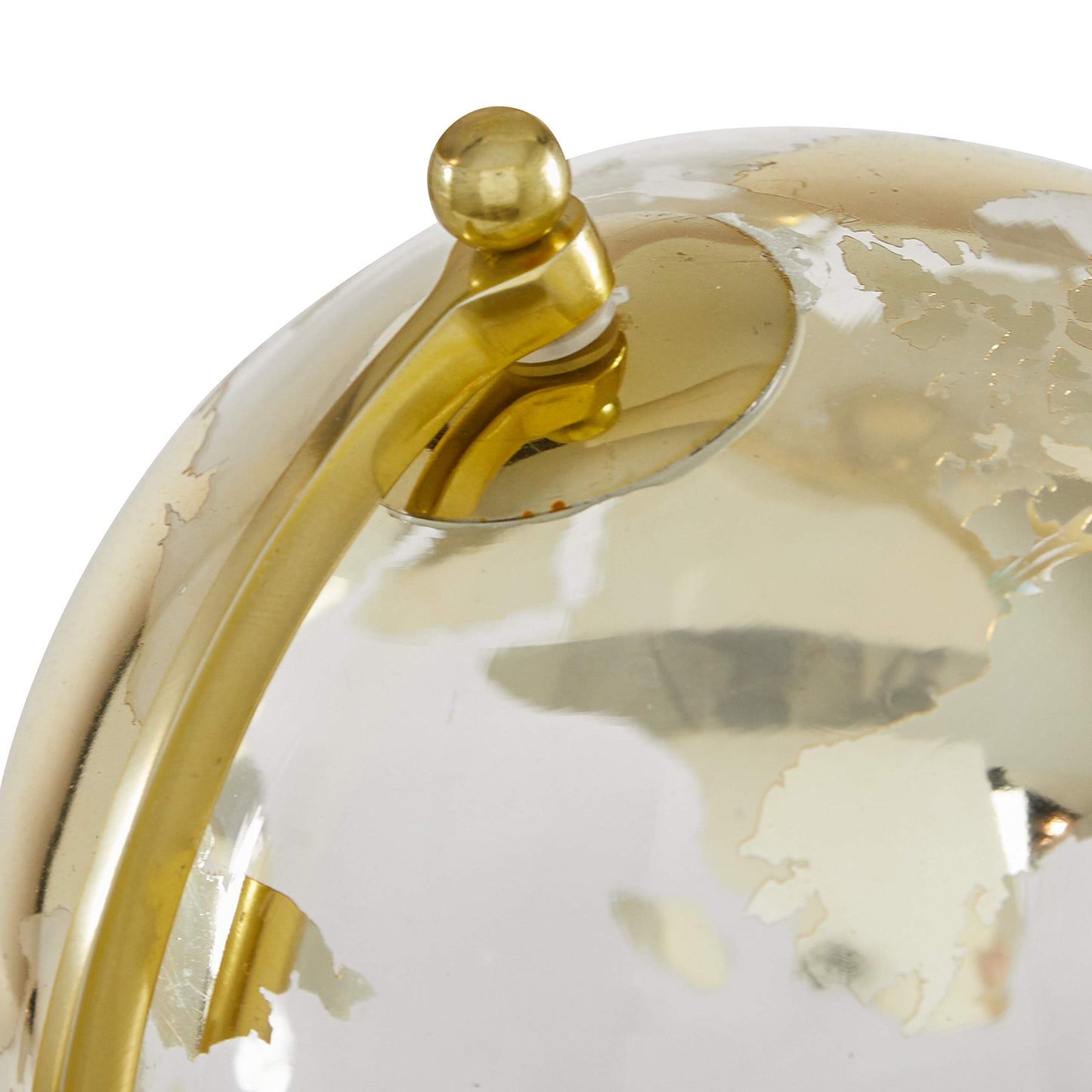 Deco 79 Ceramic Globe With Marble Base And Glass Globe, 8' X 8' X 13', Gold