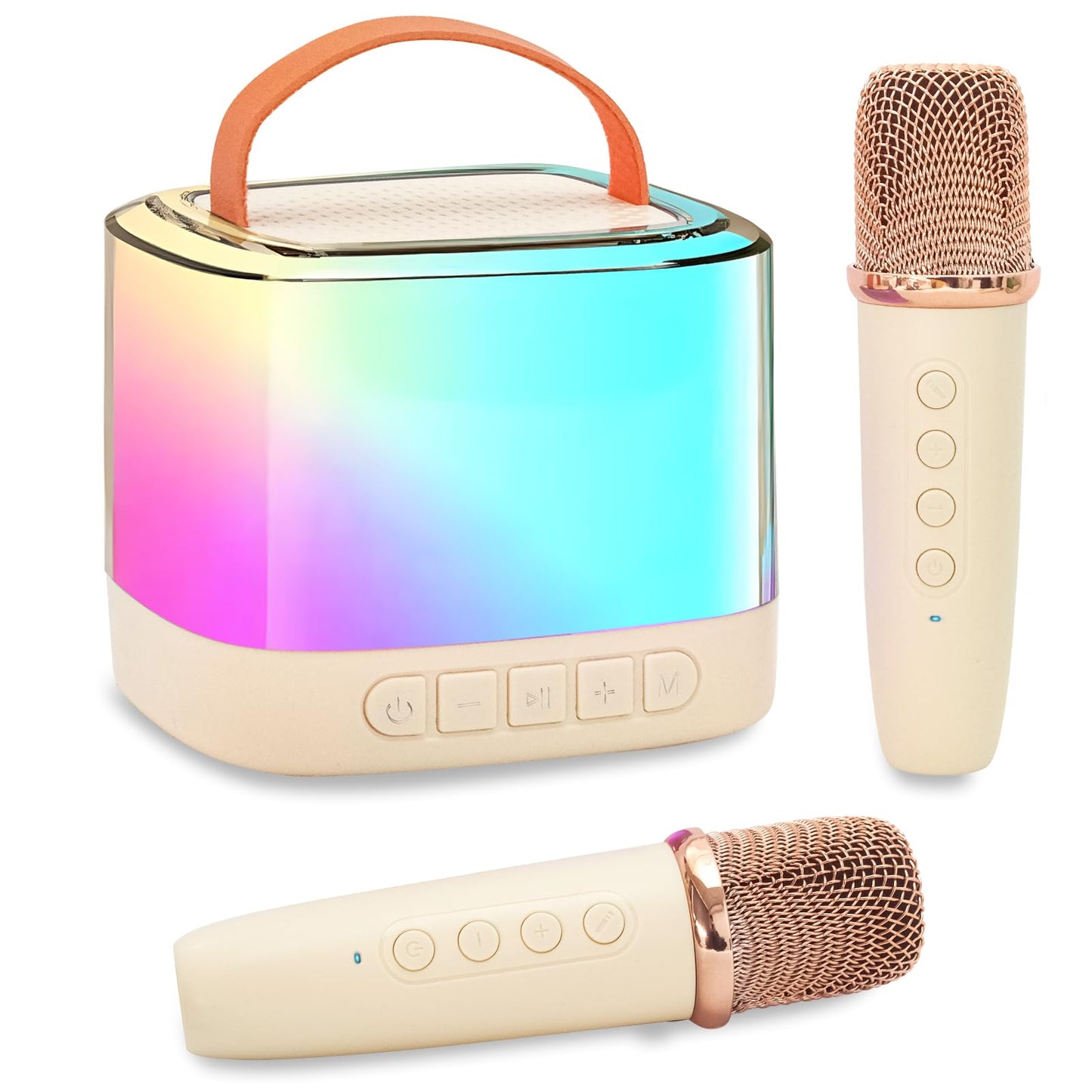 Karaoke Machine For Kids,Portable Bluetooth Speaker With Wireless Microphone For Illusionary Flowing Light,Karaoke Toys Gifts Fo