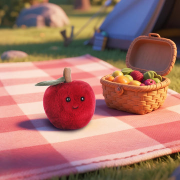 Apricot Lamb Toys Plush Red Sweet Apple Stuffed Fruit Soft Cuddly Perfect for Kids 5.5 Inches