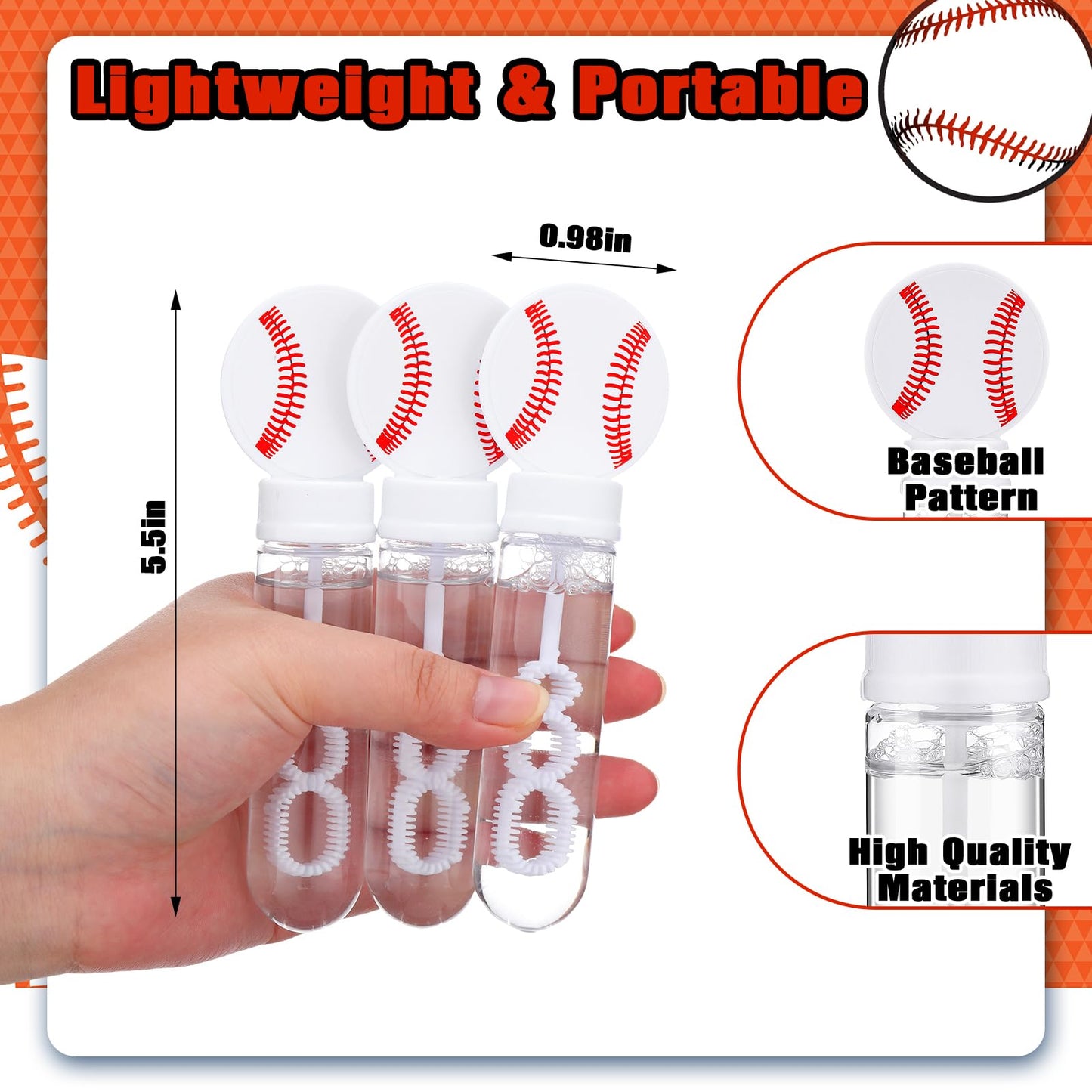Pullcrease 16 Pcs Baseball Bubble Wands Party Favors Baseball Gifts Birthday Bubble Wand Bulk Baseball Party Decorations Basebal