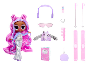 L.O.L. Surprise! Tweens Winter Snow Dummy Doll - Snow Purple with Colour-Changing Skis and 10+ Frosted Outfits and Accessories,