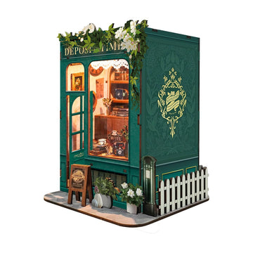 Book Nook Kit for Adults 3D Puzzle Miniature House Kit for Women Craft Lovers Booknook Bookshelf Decor DIY Model Kit with LED Li