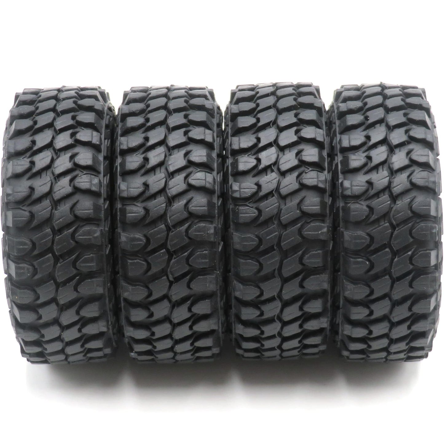 24pcs RC 1.0 Crawler Mud Tire Soft Tyre Height 55mm/2.16inch fit for 1/24 beadlock Wheels Rims