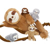 Tezituor Sloth Stuffed Animal Set,5 Pcs Sloth Plush Toy 22 Inch Large Mommy Stuffed Sloth With 4 Babies, Soft Cute Sloth Toys For Girls Boys, Brown