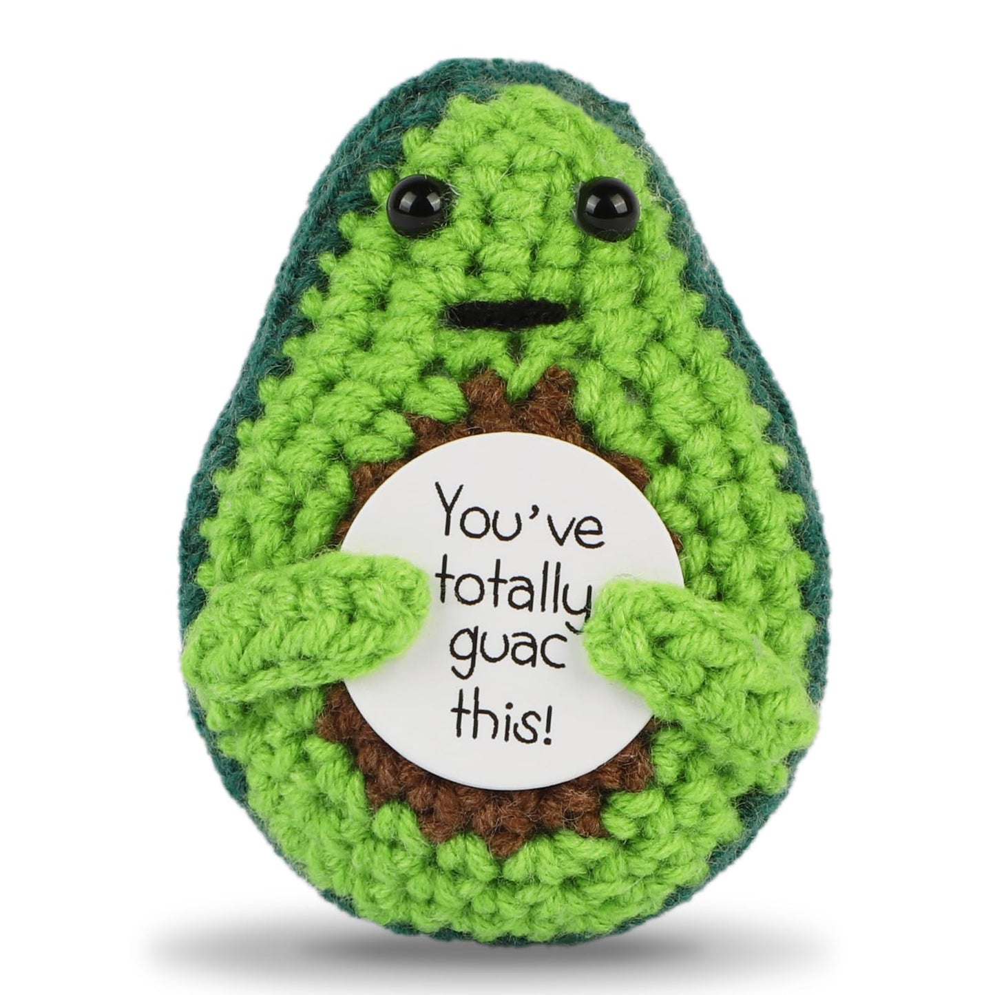 Dafuriet Mini Funny Positive Potato, 3 Inch Knitted Wool Doll With Positive Card For Cheer Up Gifts And Party Decorations, Cute Wool Positive Potato Crochet Doll(Avocado)