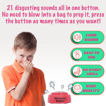 NOVELTY888 TALKING BUTTON Fart Machine Funny Fart Noise Maker | Whoopie Cushion Desk Toy | Plays 21 Realistic & Loud Fart Sounds