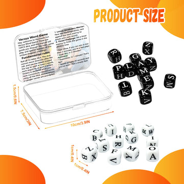 24 Pcs Dice Set, The Crossword Solitaire Game, 6 Sided Dice Crossword Creative Game, Two-Player Parent-Child Interactive Family