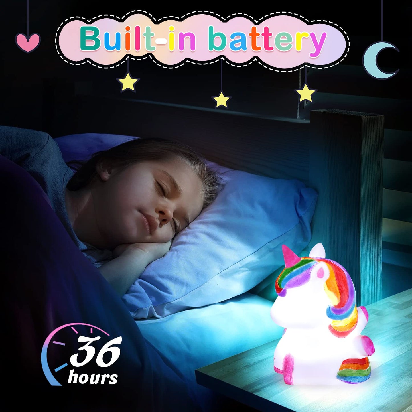 Dededa Paint Your Own Unicorn Night Light Art Kit, Arts And Crafts For Kids Ages 4-8,Unicorns Gifts For Girls Painting Kit Unico