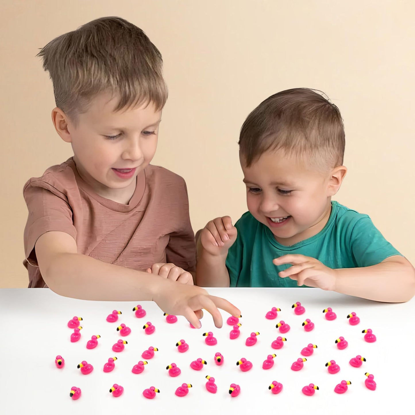 Homico 50Pcs Mini Flamingos Ducks Mini Resin Animals Flamingo Decor Tiny Ducks For Crafts Dollhouse Fairy Garden Landscape Aquar