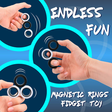 Cevioce 6 Pcs Magnetic Ring Fidget Toys Set,Easter Basket Stuffers Finger Spinner Pack For Teens Adults And Kids,Coolest Magnet