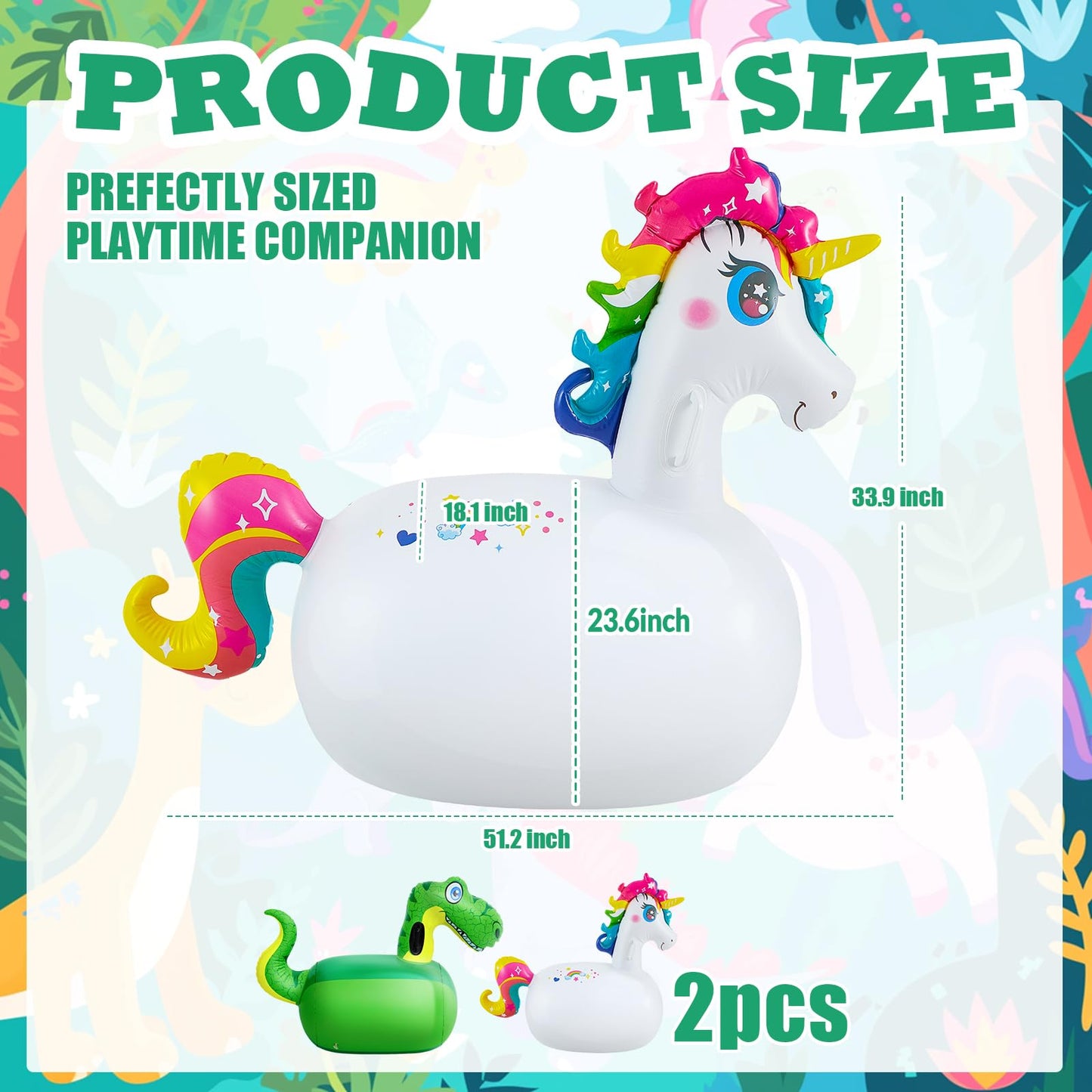 Hiboom Giant Inflatable Hopping Toys 51 Inch Bouncer Animal Toys Ride On Toys Hopping Toys Hopper For Birthday Party Gifts Suppo