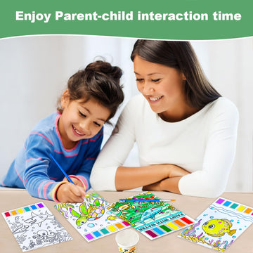 Baoxue Water Color Paint Sets For Kids,Pocket Watercolor Painting Book,Paint With Water Books For Toddlers,Art Craft Set For Girls Boys Ages 4 5 6 7 8 Travel Coloring Kit Stocking Stuffers Gifts(Sea)