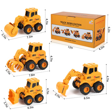 Olbyefly Construction Toys for 2 3 4 5 6 + Year Old Boys Kids Toddlers Girls, Sandbox Excavator Toy Trucks Construction Truck To