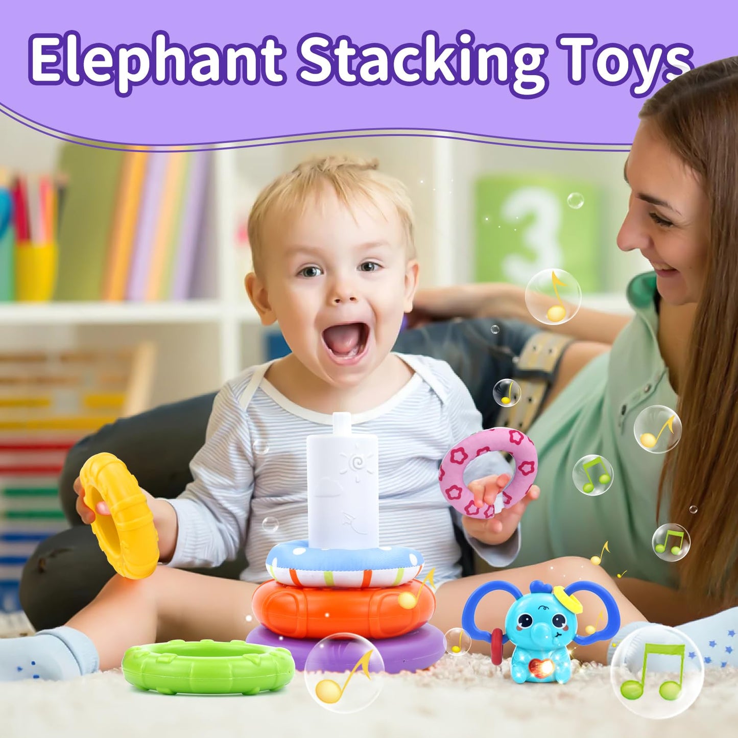 Usrela Baby Toys For 1+ Year Old, Busy Board Sensory Toys For Toddlers 1-3, Baby Toys For 12-18 Months, Pull String Teether, Sta