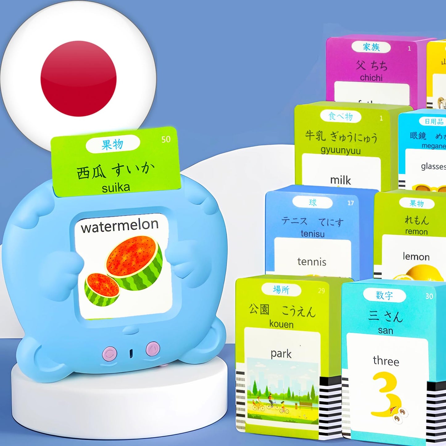 KILOGOGRAPH Bilingual English Flash Cards - Japanese Talking Flash Cards, 510 Sight Words 31 Themes, Pocket Speech for Toddlers