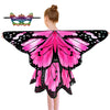 Sunlisky Kids Butterfly Wings Costume For Girls Fairy-Wings Mask Party Favors Gifts (Pink+Skirt Sets)