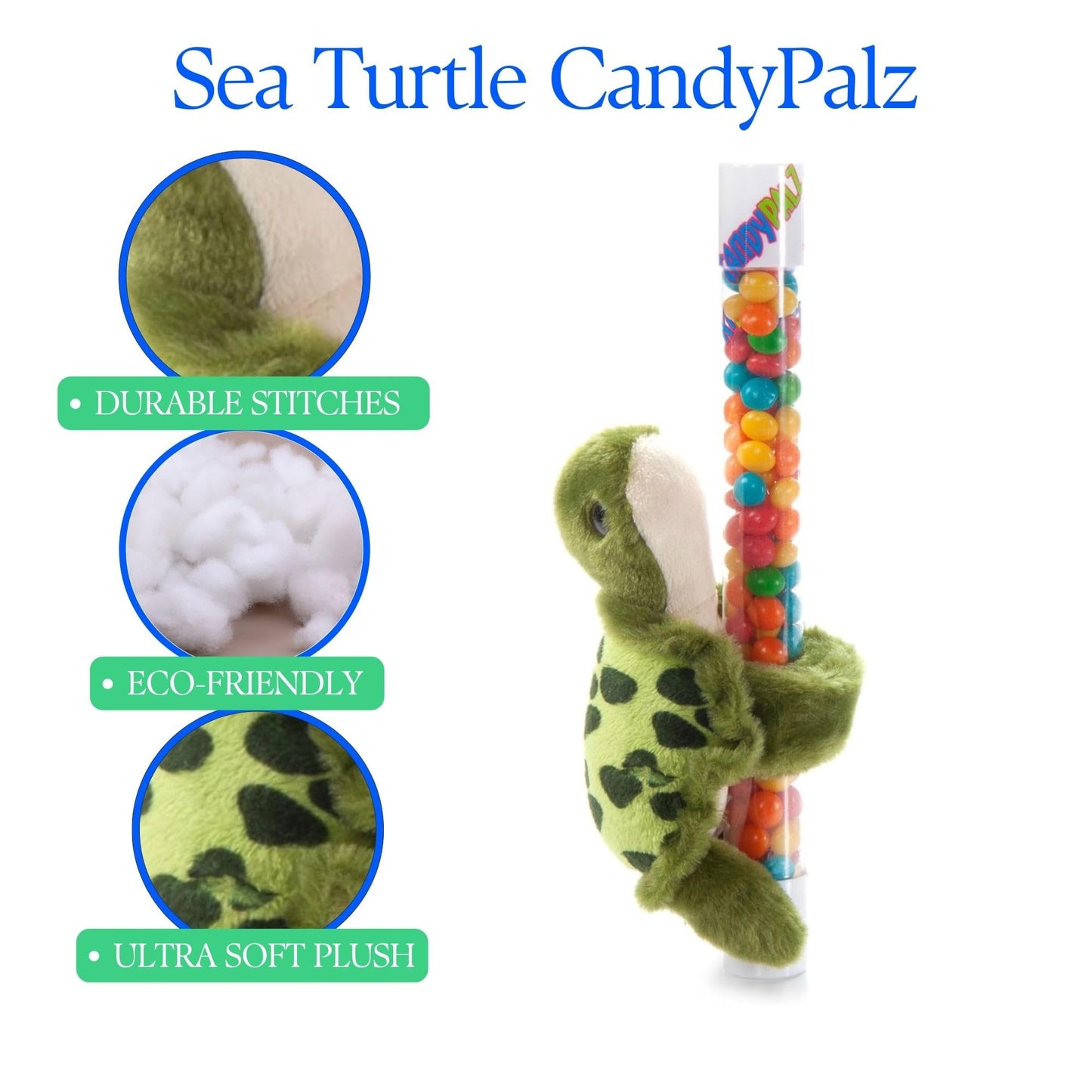 The Petting Zoo Sea Turtle Stuffed Animal Plushie Slap Bracelet, Gifts For Kids, Candypalz, Zoologee Sea Turtle Plush Toy