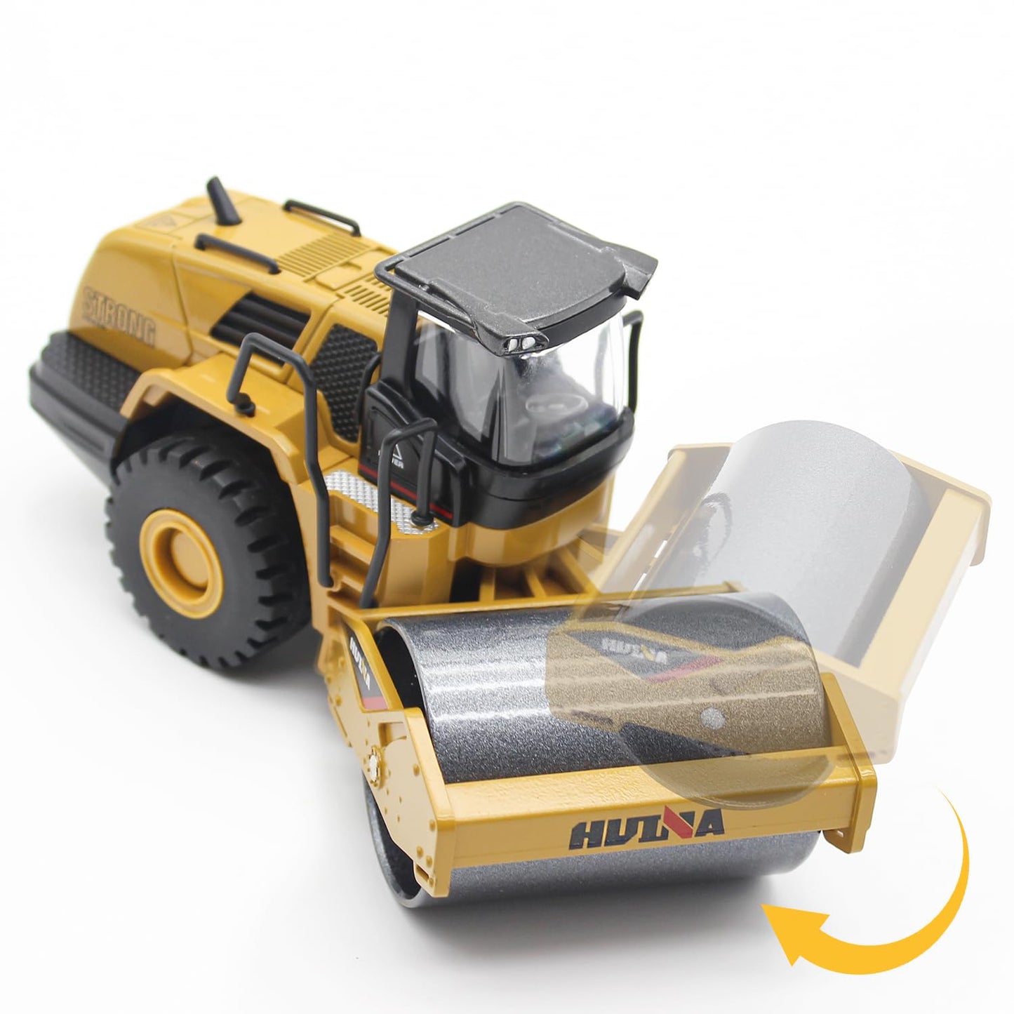 Dollox Die-cast Road Roller Toys 1/50 Scale Metal Engineering Road Planer Vehicle Truck Toy High Detail Construction Vehicles Mo