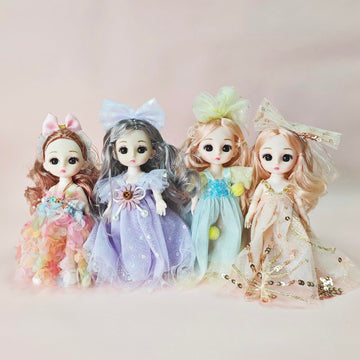Sufeasdf 4 Pcs 6 Inch Princess Girl Mini Dolls, Small Princess Dolls, Little Girl Miniature Dolls For 3+ Year Old Girls