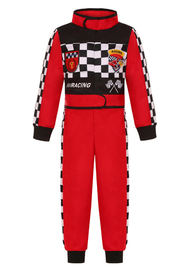 Bordazor Kids Race Car Driver Costume For Boys Girl Racing Suit Racer Jumpsuit For Halloween Dress Up 3-10Y (3-4 Years)