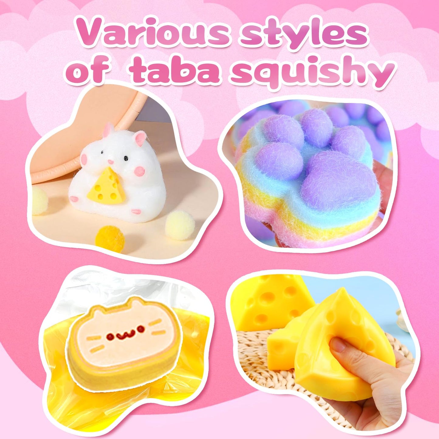 HOOLYUK Taba Squishy Kit DIY Squishy Making Kit 1:1 AB Liquid Silicone FuFu Squishy Kit with Mold Flocking Powder - Stress Relief Entertainment Gifts for Any Occasion