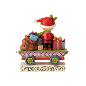 Enesco Peanuts Charlie Brown Christmas Train Figurine, 4.72", Stone Resin, Multicolor, Model 6000988