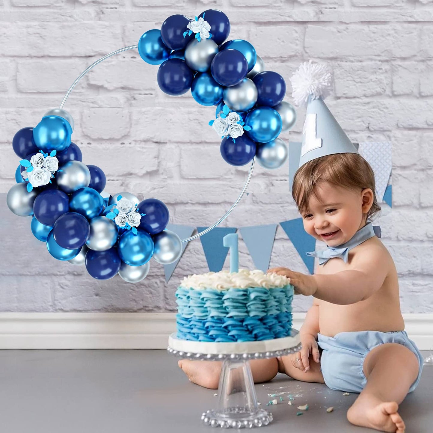Balloons Blue And Silver, 50Pcs Navy Blue Silver Latex Balloon, Navy Blue Silver Party Balloons Birthday Balloons Decoration For