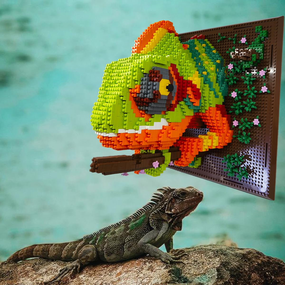 Bdydt Wall Art Chameleon Building Blocks Set; A Wall Decor Set For Adults Who Love Creative Hobbies(2688 Pieces) Toys Gifts For