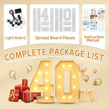 Imprsv 3Ft 40Th Birthday Decorations Numbers: 40Th Birthday Party Anniversary Decorations Large Light Up Numbers 40 For Men Wome