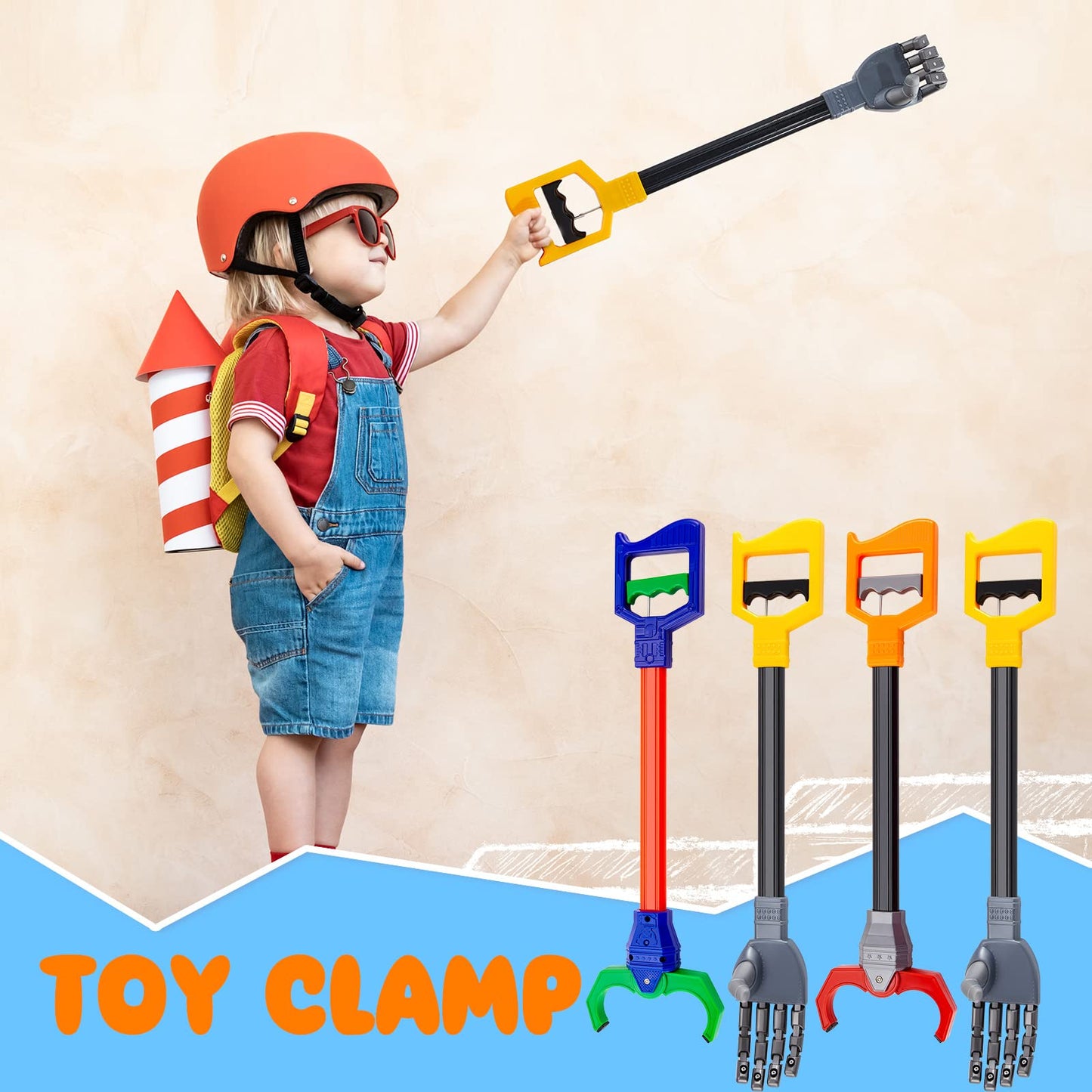 4 Pcs Interactive Toy Grabber, Robot Hand and Robot Claw Grab Pack Toy Robot Arm Toy for Boys Girls Fun Early Learning and Hand