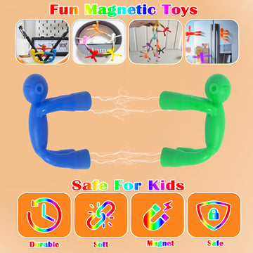 Mom&Myaboy Mini Man Magnetic Toys - 10 Pcs Rubber Magnet Men Educational Fidget Toys For 3-15 Year Olds (Classical)