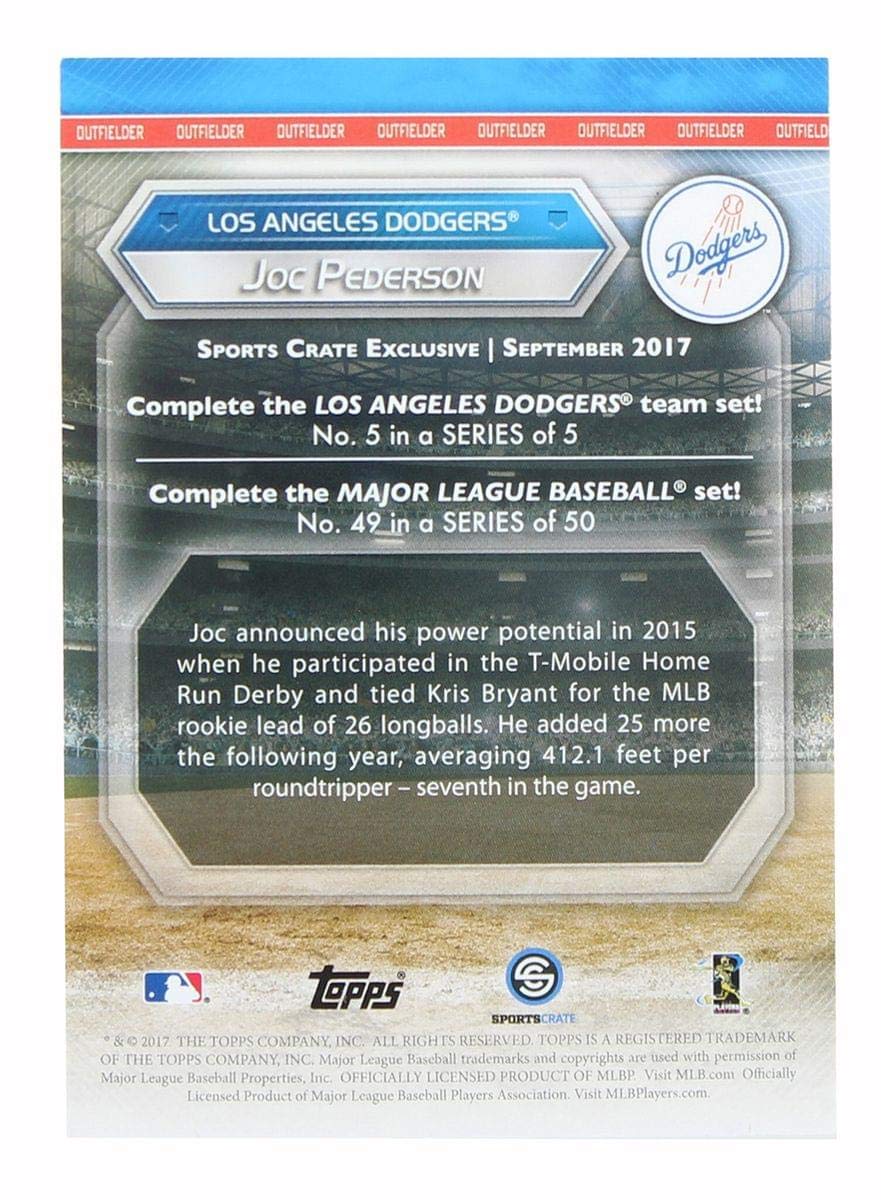 La Dodgers Mlb Crate Exclusive Topps Card #49 - Joc Pederson