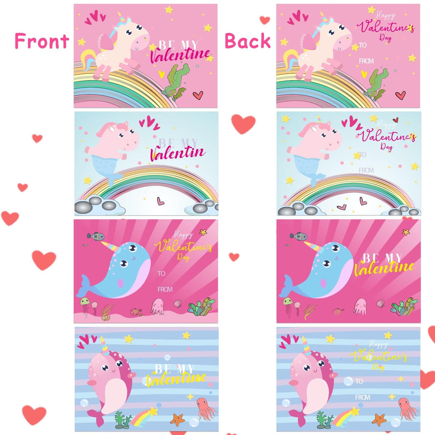 Advoxa Valentines Day Gifts For Kids - 28 Packs Valentines Stationery With Cards And Cups, Valentines Gift Exchange Classroom Pr