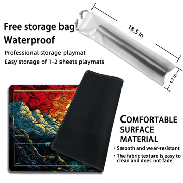 Malqiqi Playmat For Mtg, With Free Storage Bags,Game Mat 24 X 14 Inches, Tcg And Board Game Mat For Cards,Mousepad Desk Mats (With Zones,Magic Mat 9)