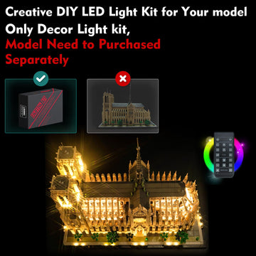 Locolee Light Kit Compatible With Lego Notre Dame Cathedral Architecture 21061, Creative Lighting Set Accessories Compatible Wit