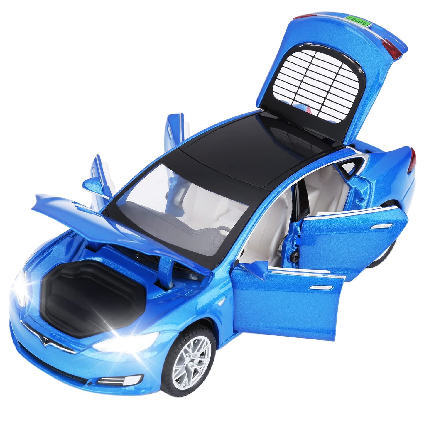 SASBSC Toy Cars Model S Die Cast Metal Model Cars with Door Open Light and Sound Pull Back Car Toys for Boys and Girls 3-12 Year