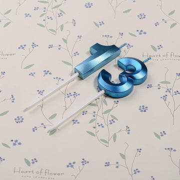 Bailym Blue Birthday Candles, Number 13 Cake Topper, 1.3 Inch, Synthetic Wax