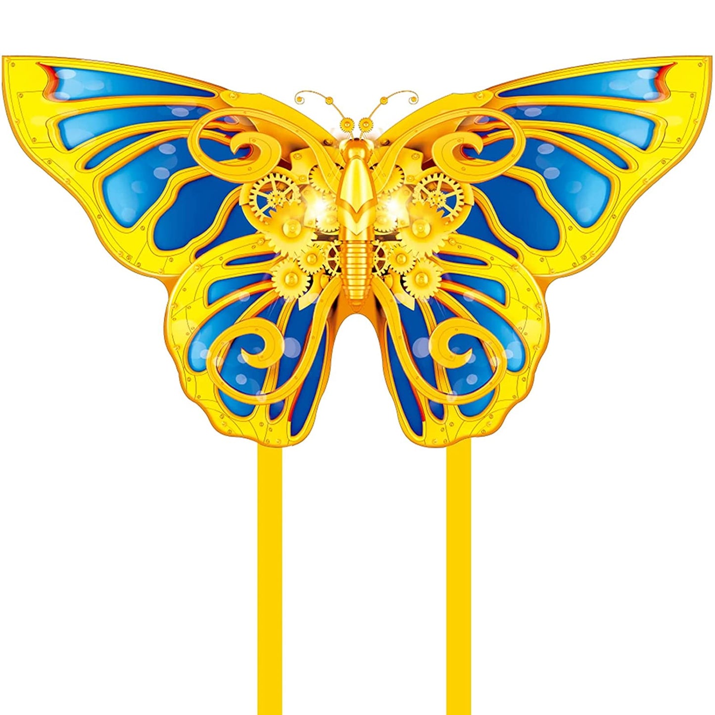 Mint'S Colorful Life Golden Mechanical Butterfly Kite For Kids & Adults Easy To Fly, Large Single Line Kites For The Beach With 300 Ft String Kite Handle