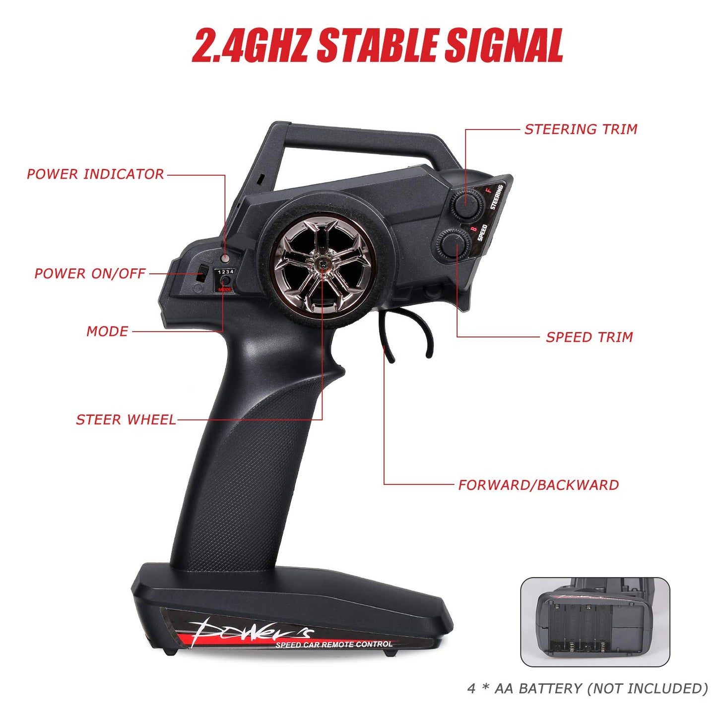 GoolRC WLtoys 124019 RC Car, 1/12 Scale 2.4GHz 4WD 60km/h High Speed Racing Buggy Drift Car RTR, Aluminum Alloy Chassis, Zinc Al