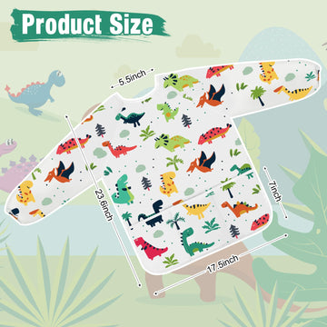 Bassion Smocks For Kids, Toddler Art Smock Artist Painting Aprons Waterproof Long Sleeve With 3 Pockets For Age 2-6 Years